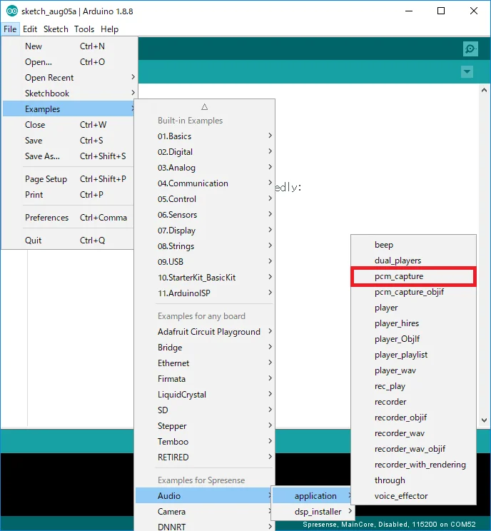 arduino audio examples pcm capture