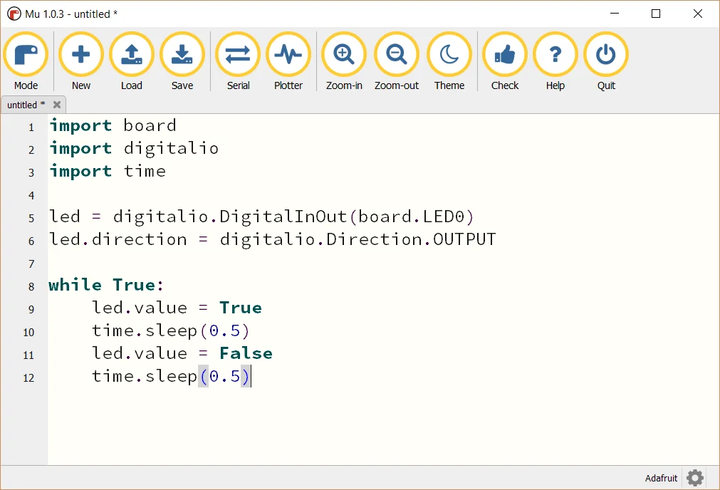 circuitpython mueditor code