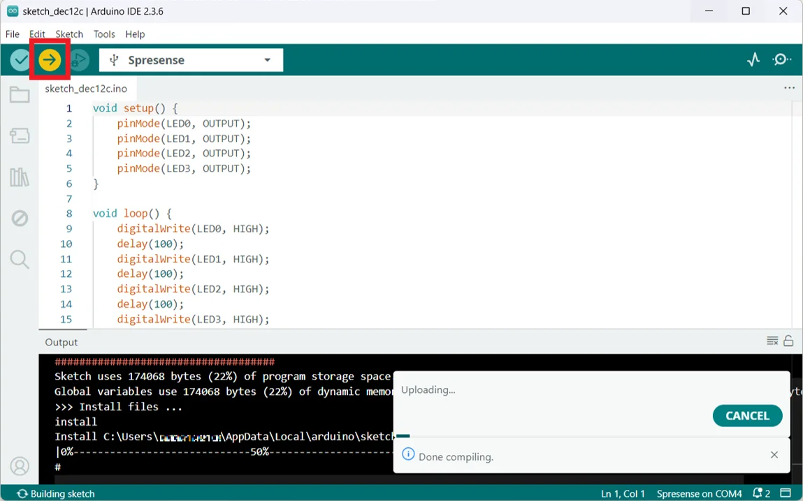 tutorial arduino upload
