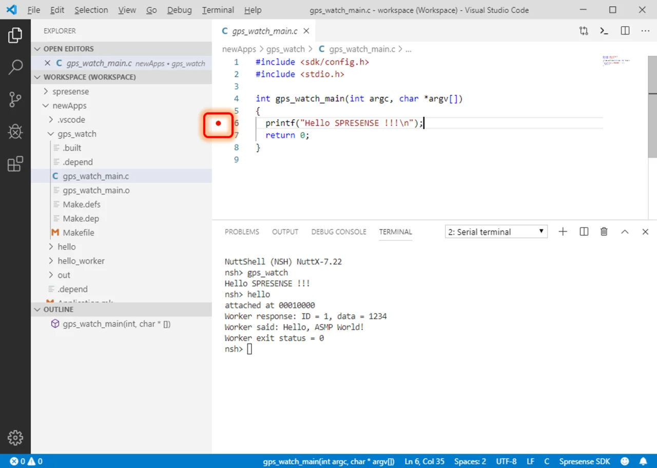 vscode debug break point set en